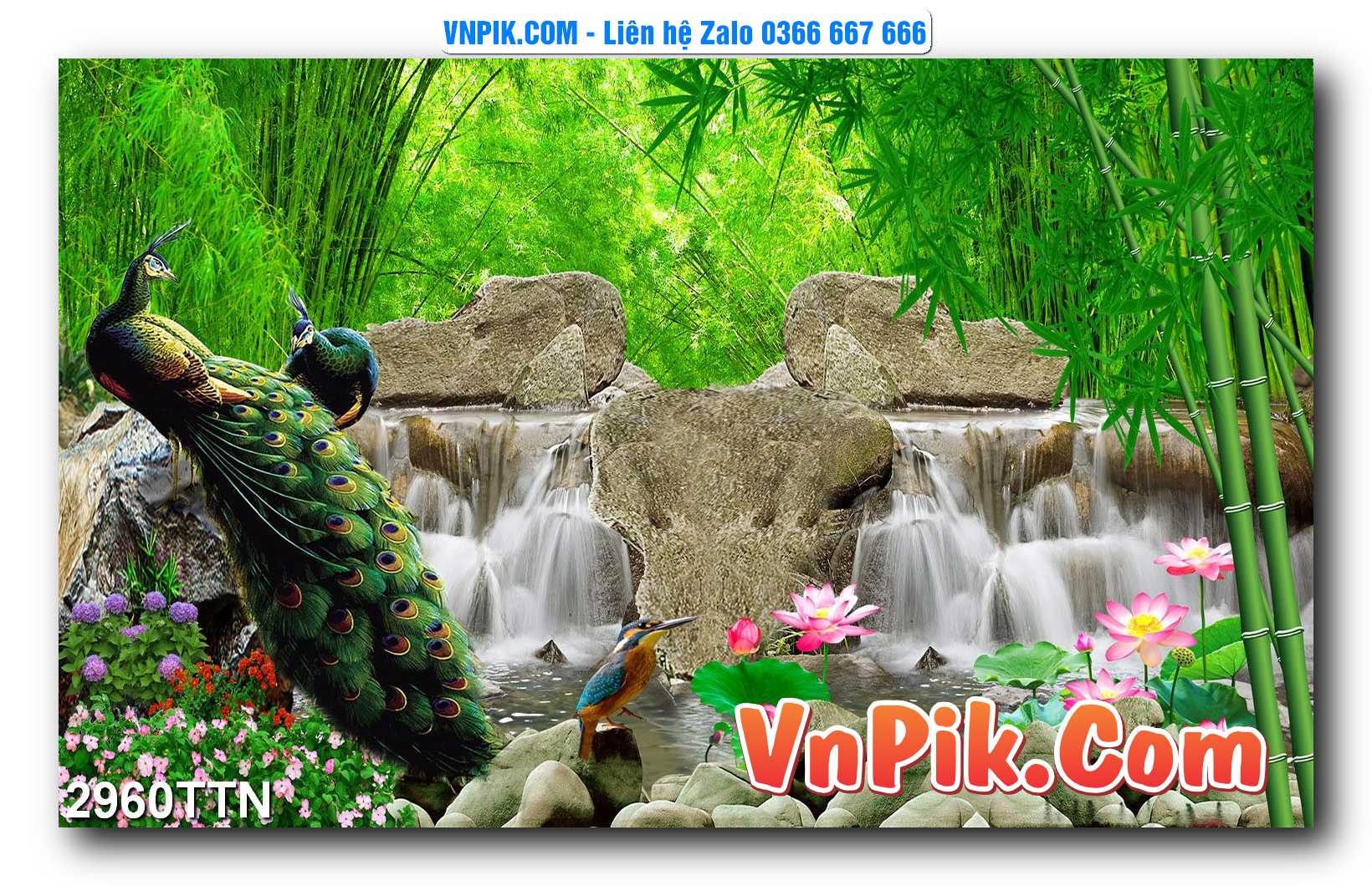 Tranh thác nước – Tranh phong thủy – Tranh treo tường mã 2960TTN