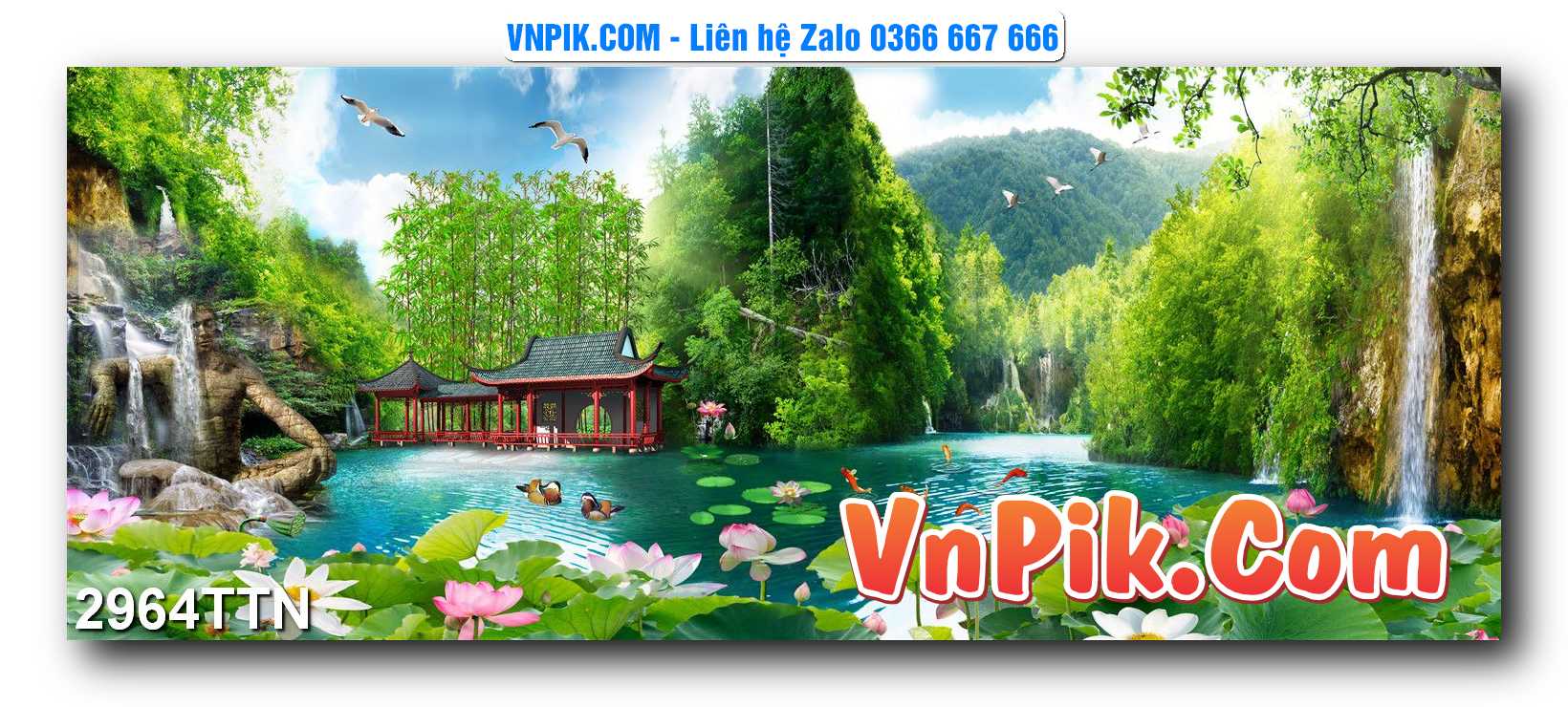 Tranh thác nước – Tranh phong thủy – Tranh treo tường mã 2964TTN