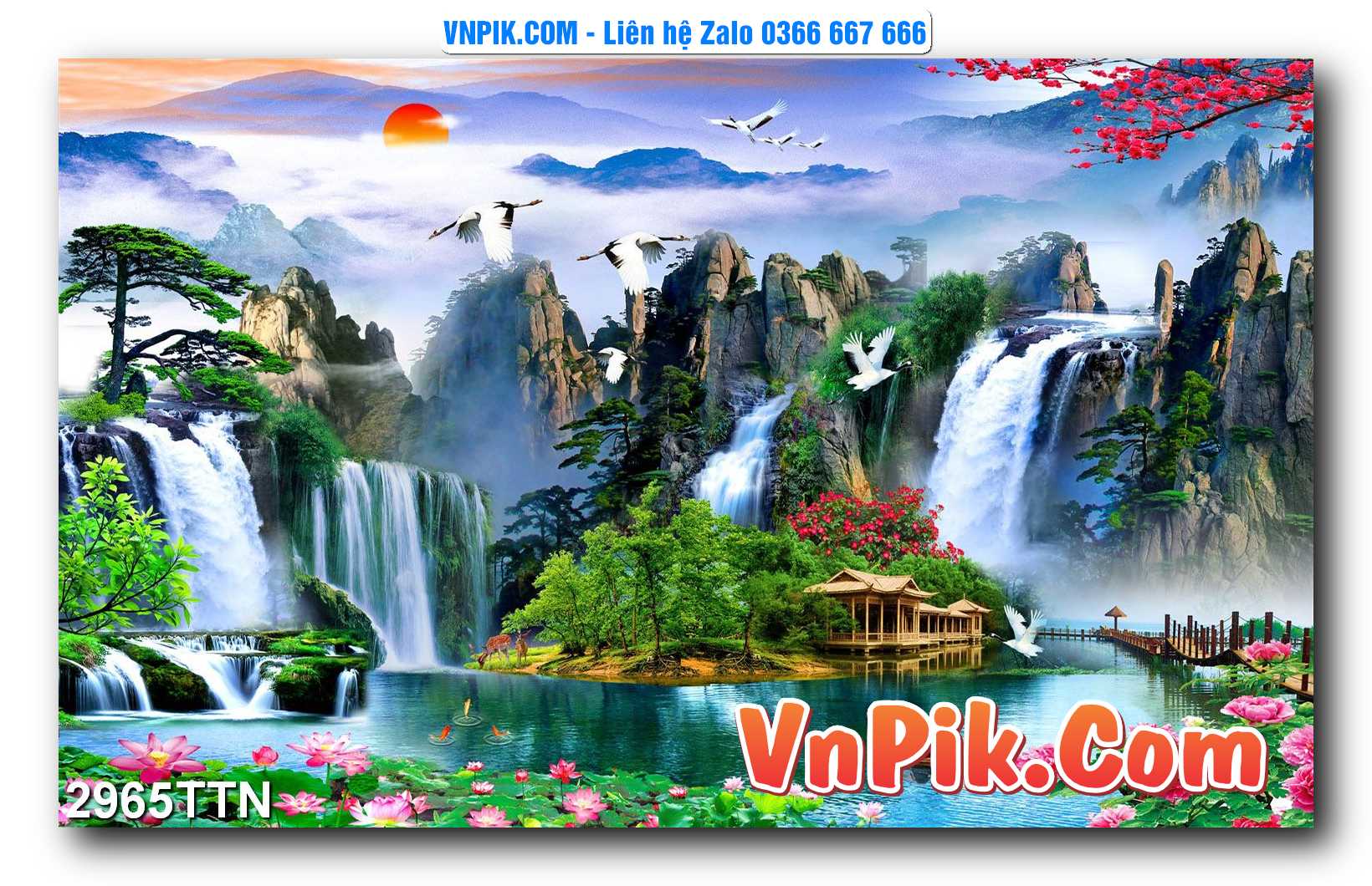 Tranh thác nước – Tranh phong thủy – Tranh treo tường mã 2965TTN
