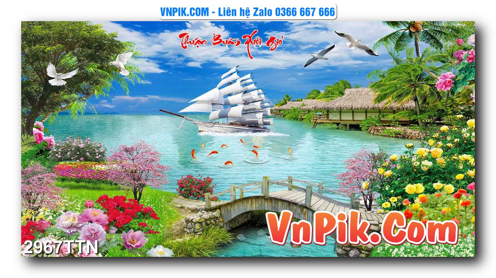 Tranh thác nước – Tranh phong thủy – Tranh treo tường mã 2967TTN