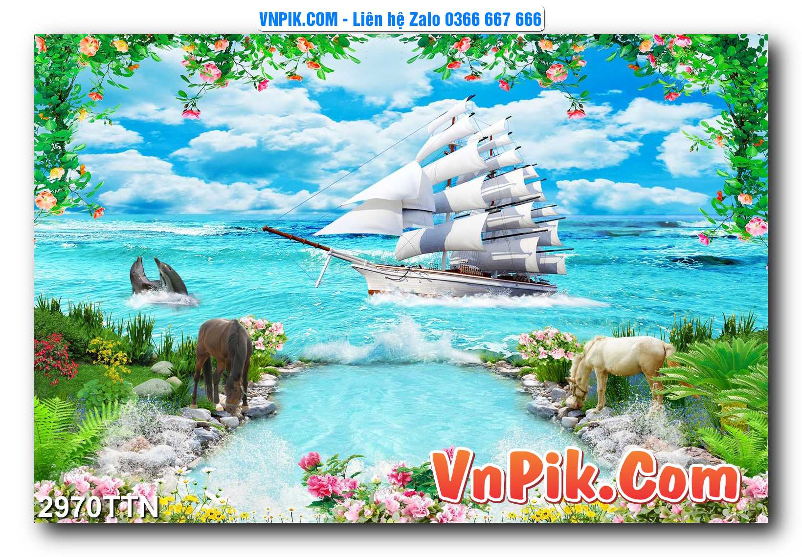 Tranh thác nước – Tranh phong thủy – Tranh treo tường mã 2970TTN