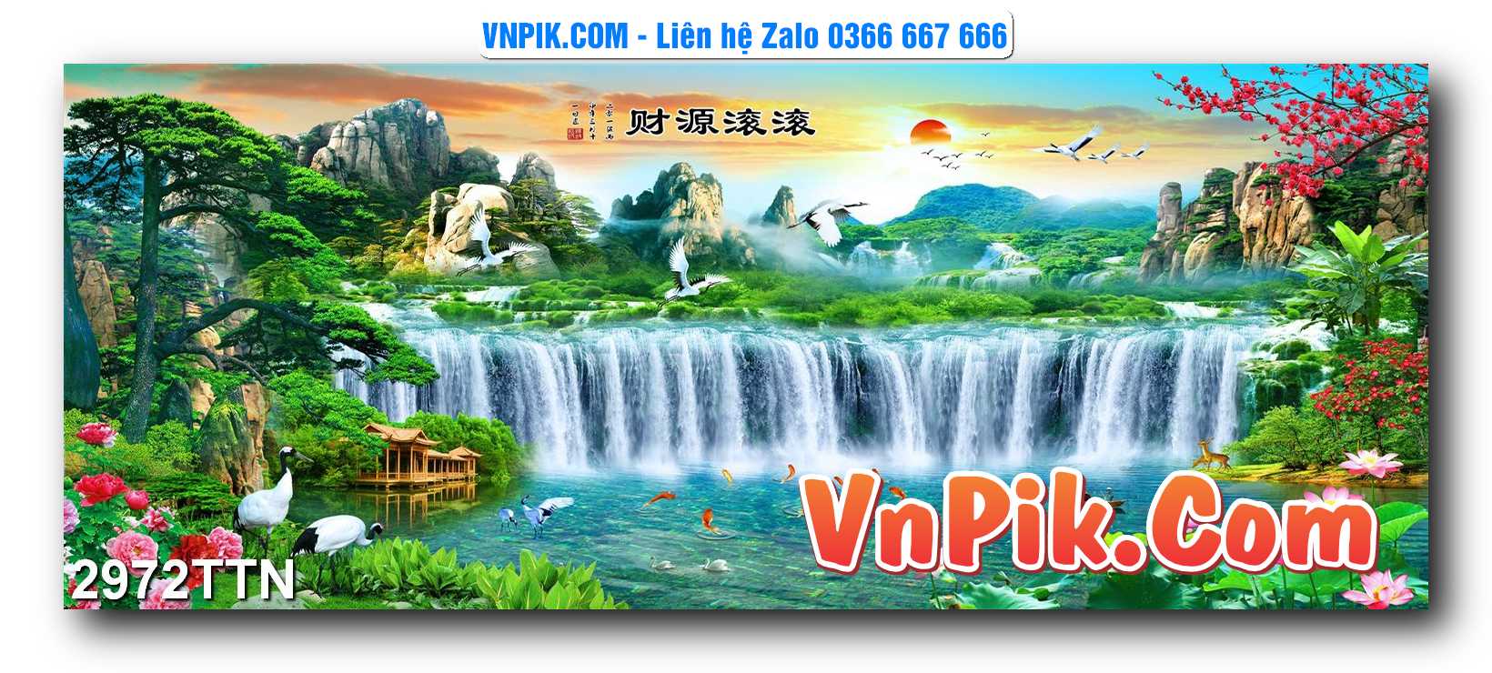 Tranh thác nước – Tranh phong thủy – Tranh treo tường mã 2972TTN