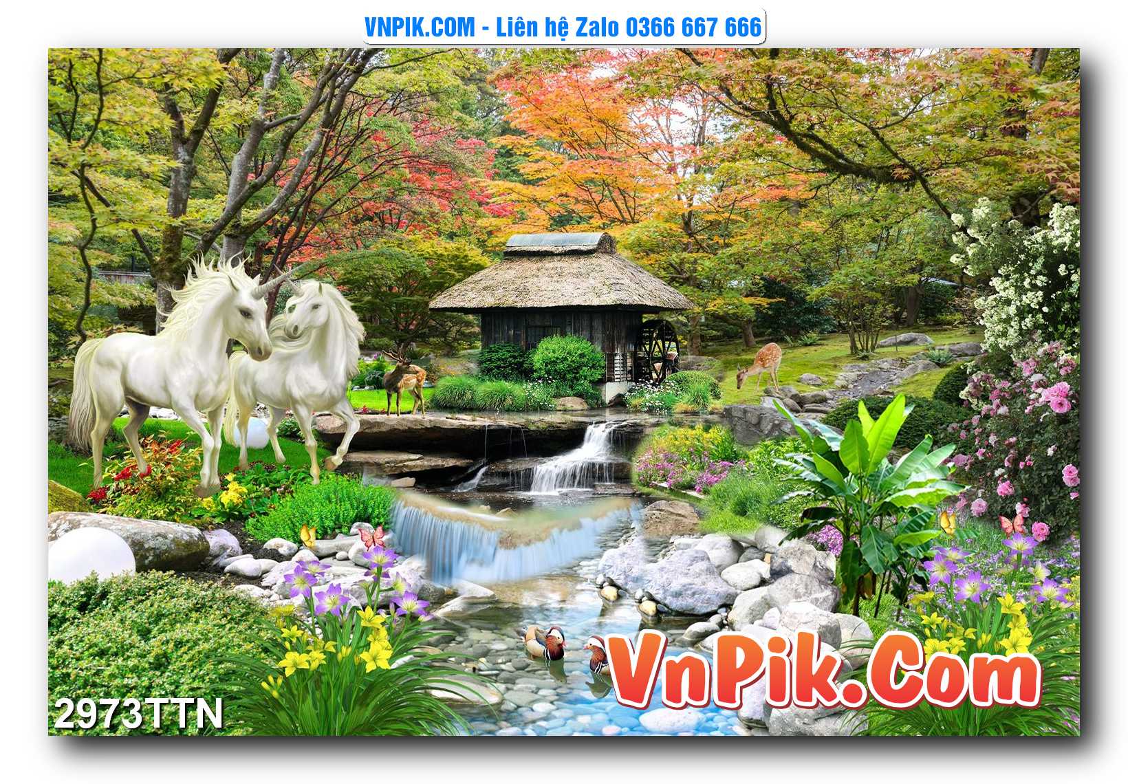 Tranh thác nước – Tranh phong thủy – Tranh treo tường mã 2973TTN