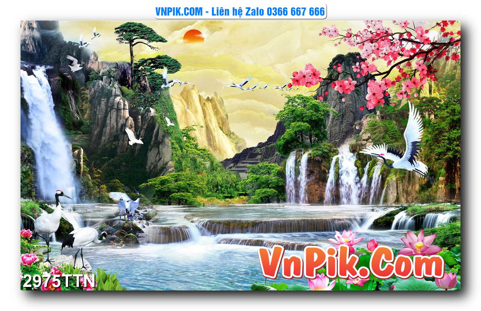Tranh thác nước – Tranh phong thủy – Tranh treo tường mã 2975TTN