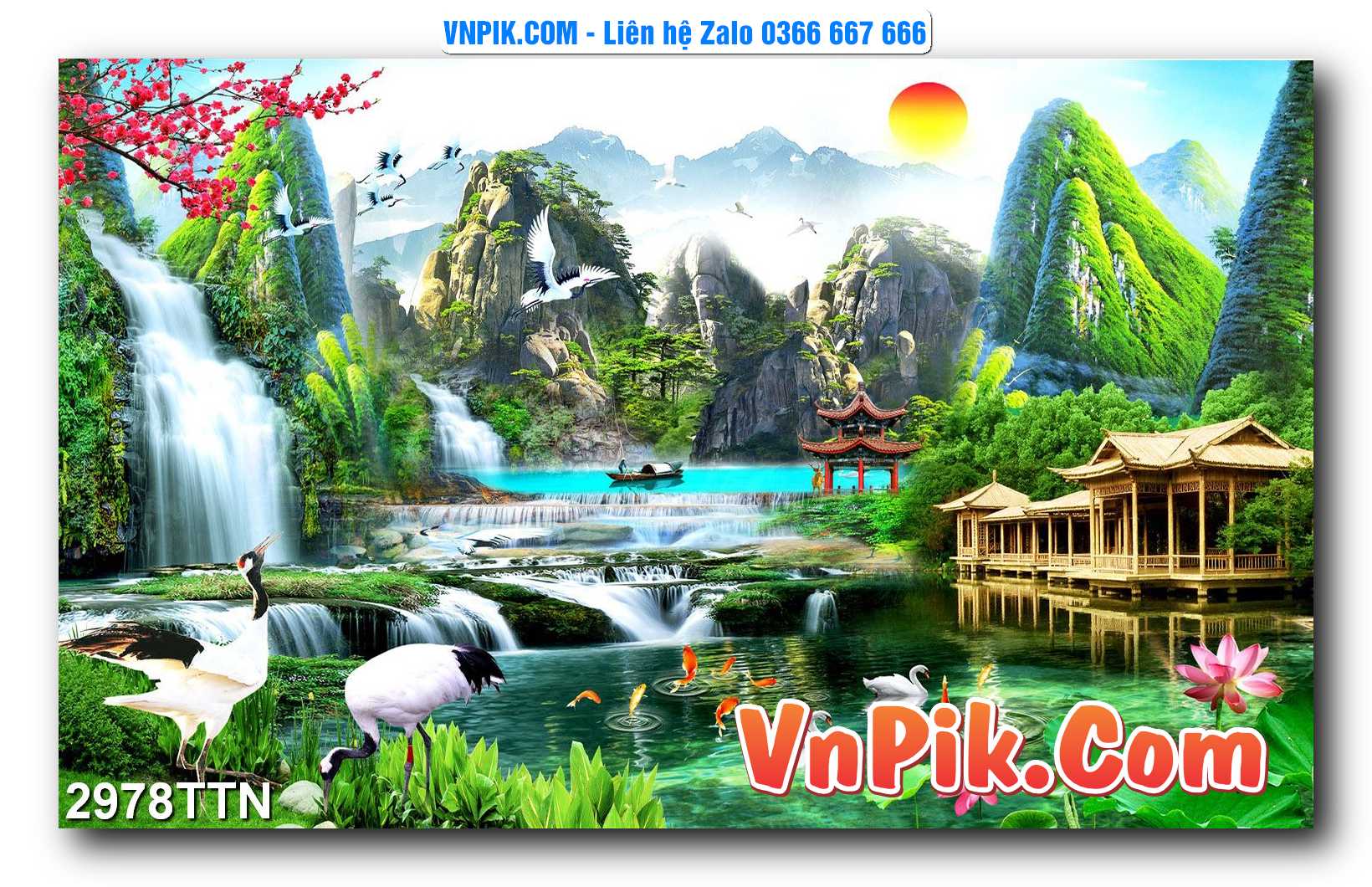 Tranh thác nước – Tranh phong thủy – Tranh treo tường mã 2978TTN