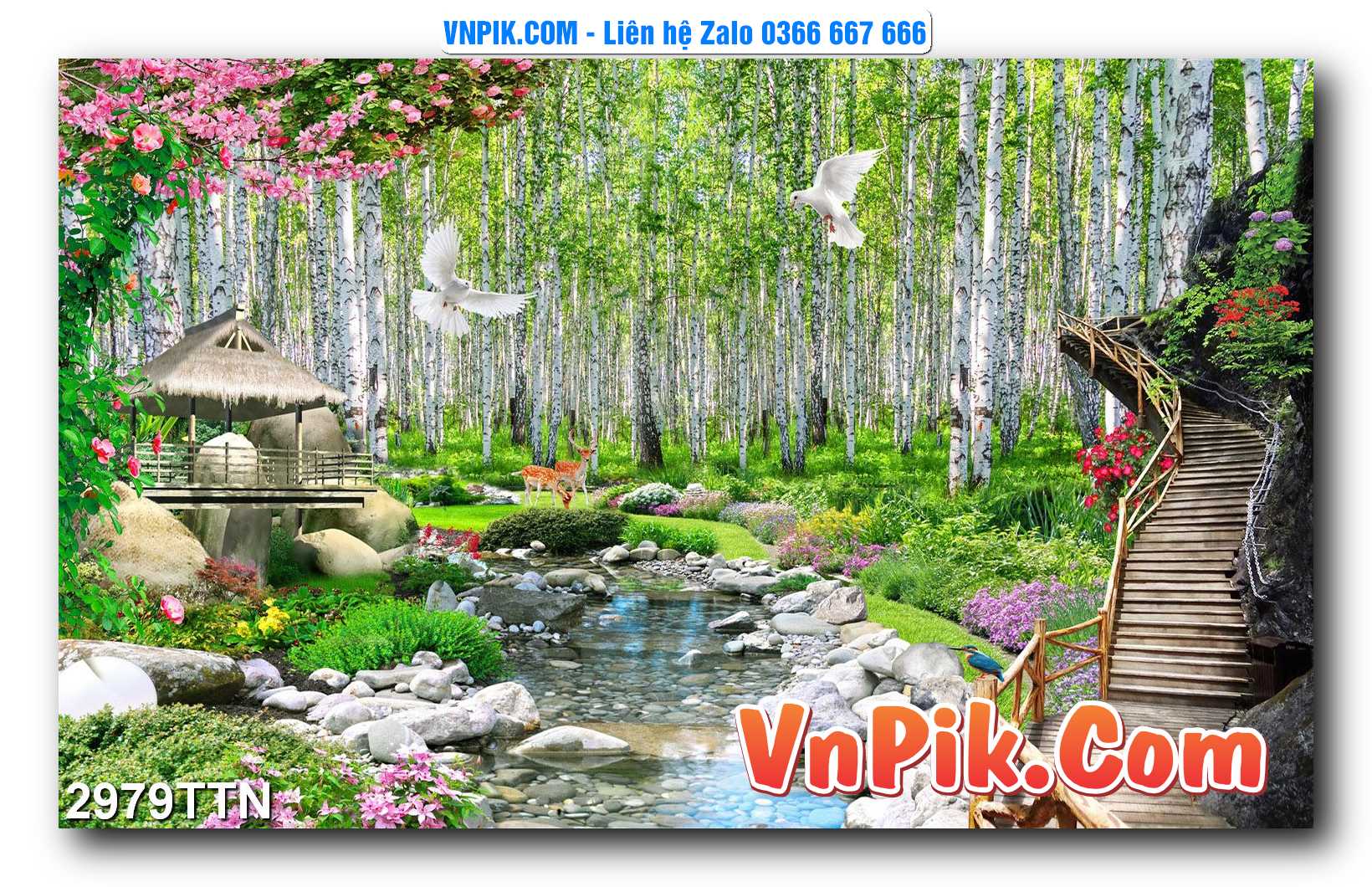 Tranh thác nước – Tranh phong thủy – Tranh treo tường mã 2979TTN