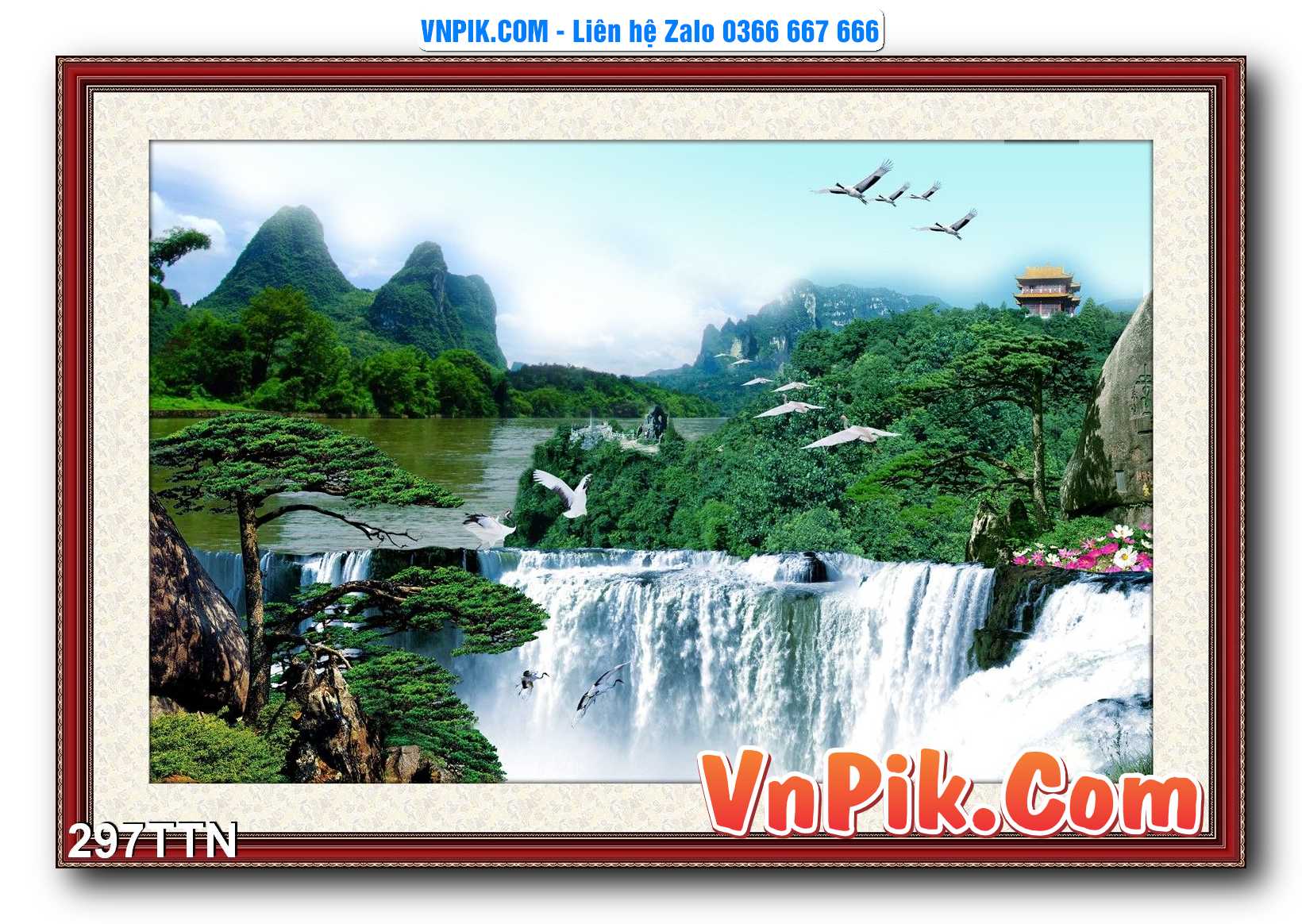 Tranh thác nước – Tranh phong thủy – Tranh treo tường mã 297TTN