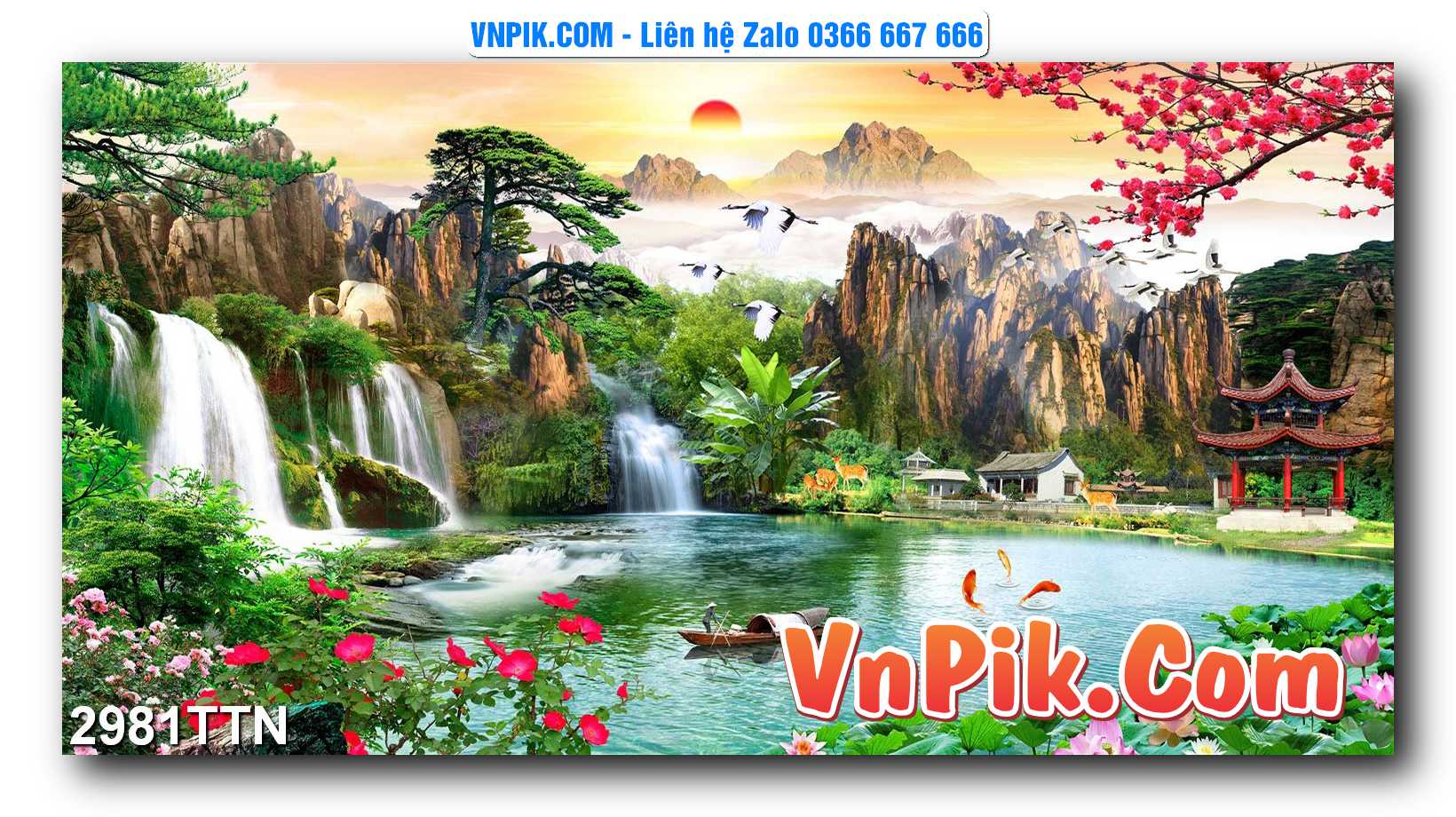 Tranh thác nước – Tranh phong thủy – Tranh treo tường mã 2981TTN