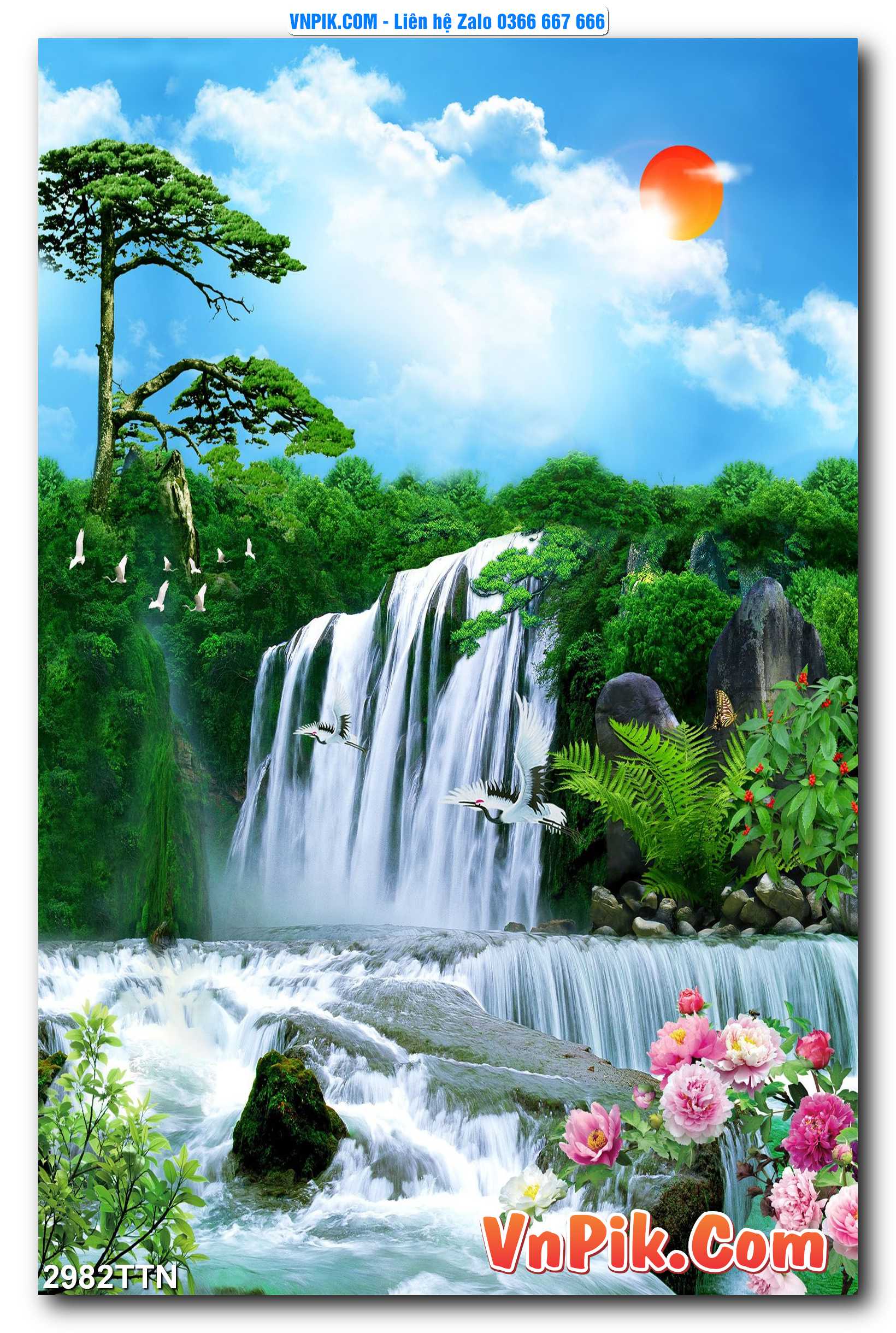 Tranh thác nước – Tranh phong thủy – Tranh treo tường mã 2982TTN