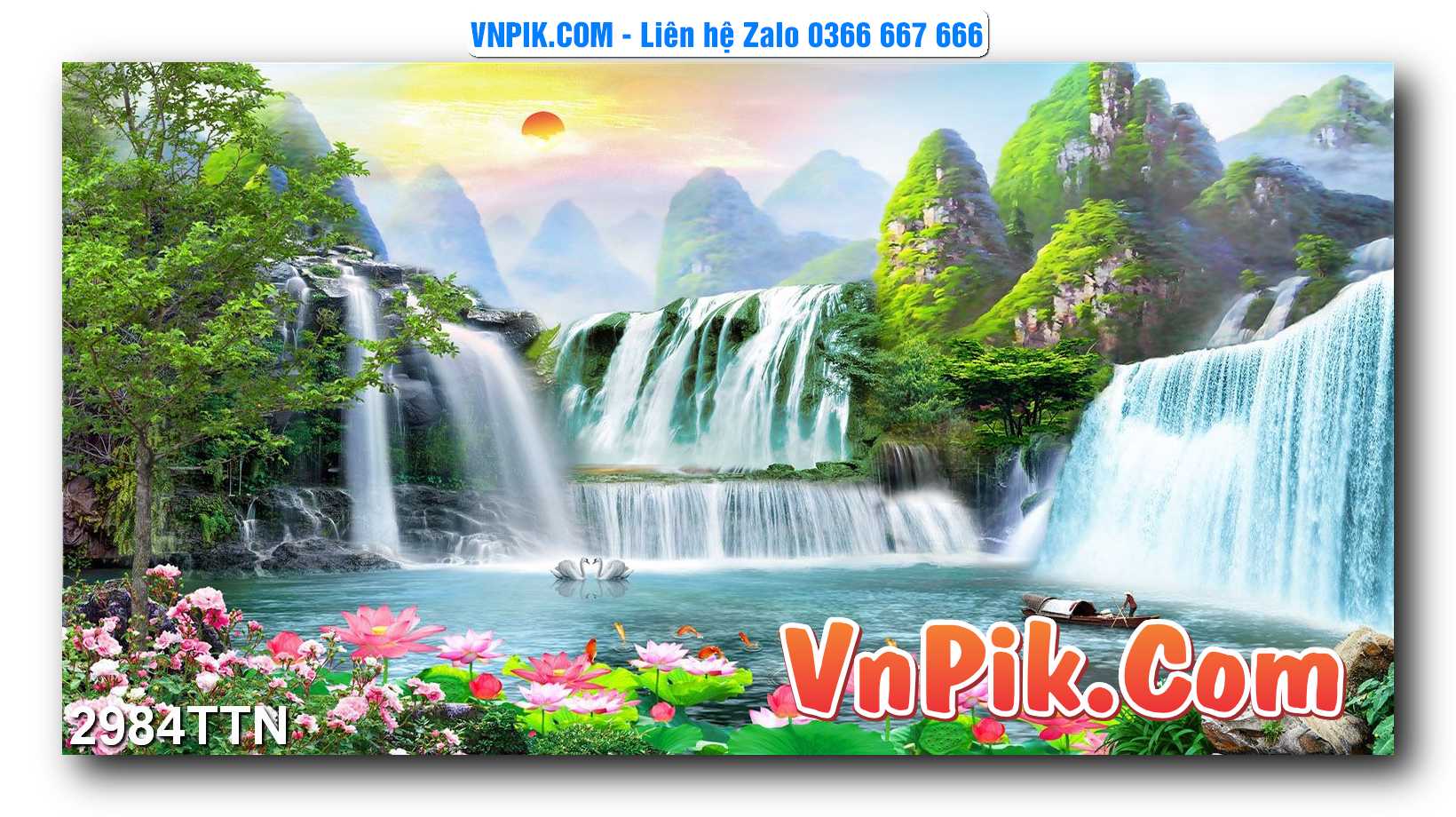 Tranh thác nước – Tranh phong thủy – Tranh treo tường mã 2984TTN