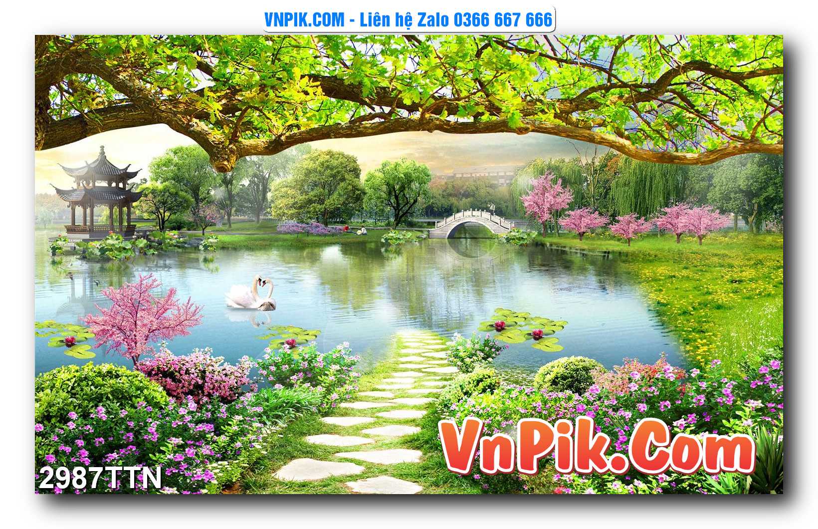Tranh thác nước – Tranh phong thủy – Tranh treo tường mã 2987TTN