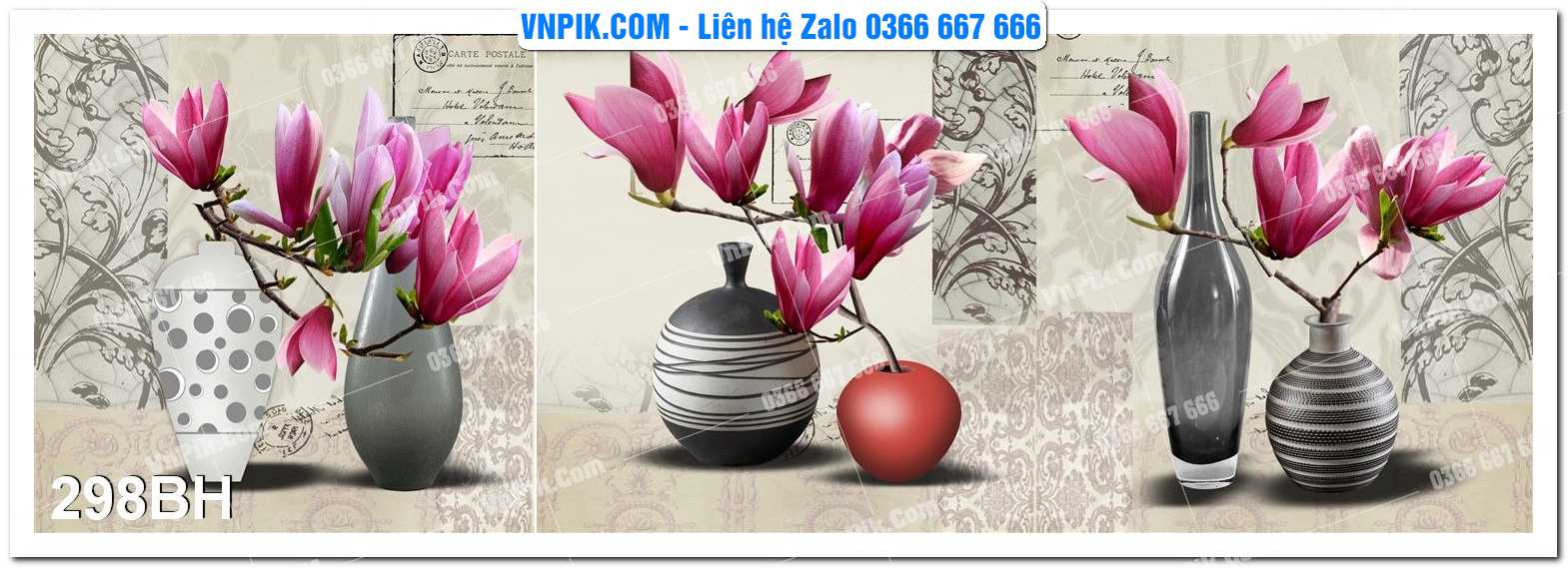 Tranh bình hoa nghệ thuật 298BH