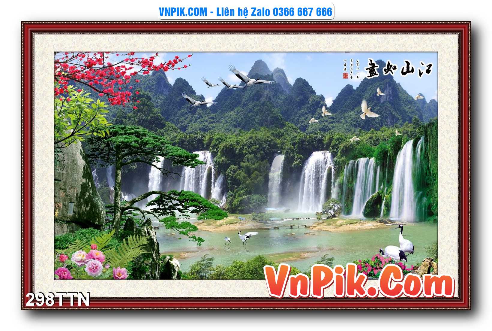 Tranh thác nước – Tranh phong thủy – Tranh treo tường mã 298TTN