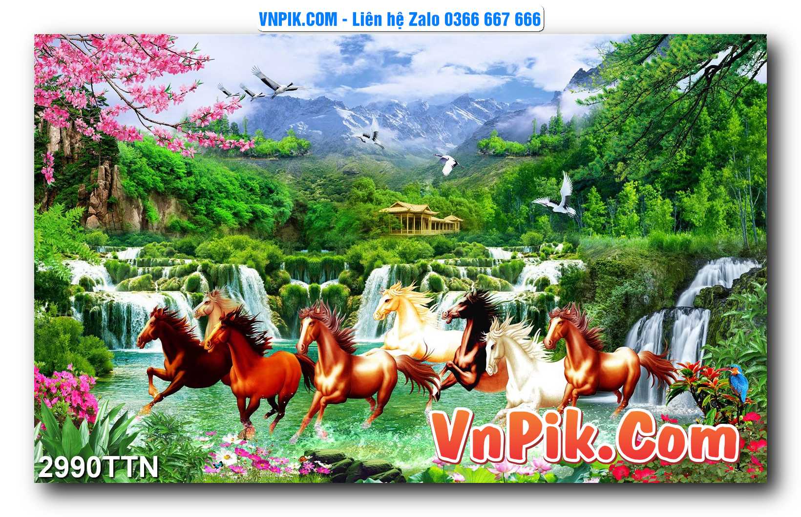 Tranh thác nước – Tranh phong thủy – Tranh treo tường mã 2990TTN