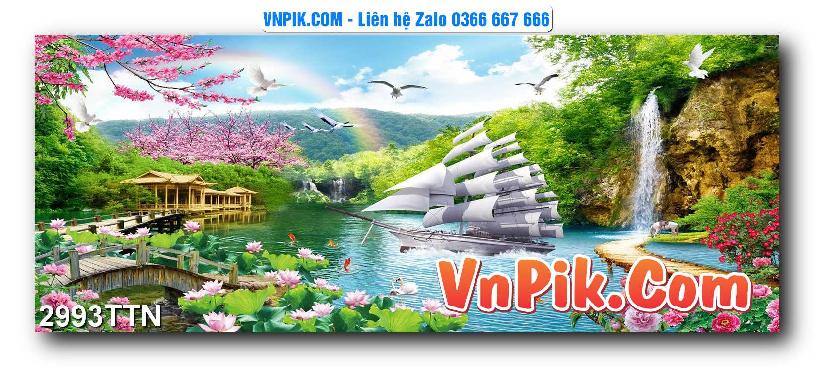 Tranh thác nước – Tranh phong thủy – Tranh treo tường mã 2993TTN