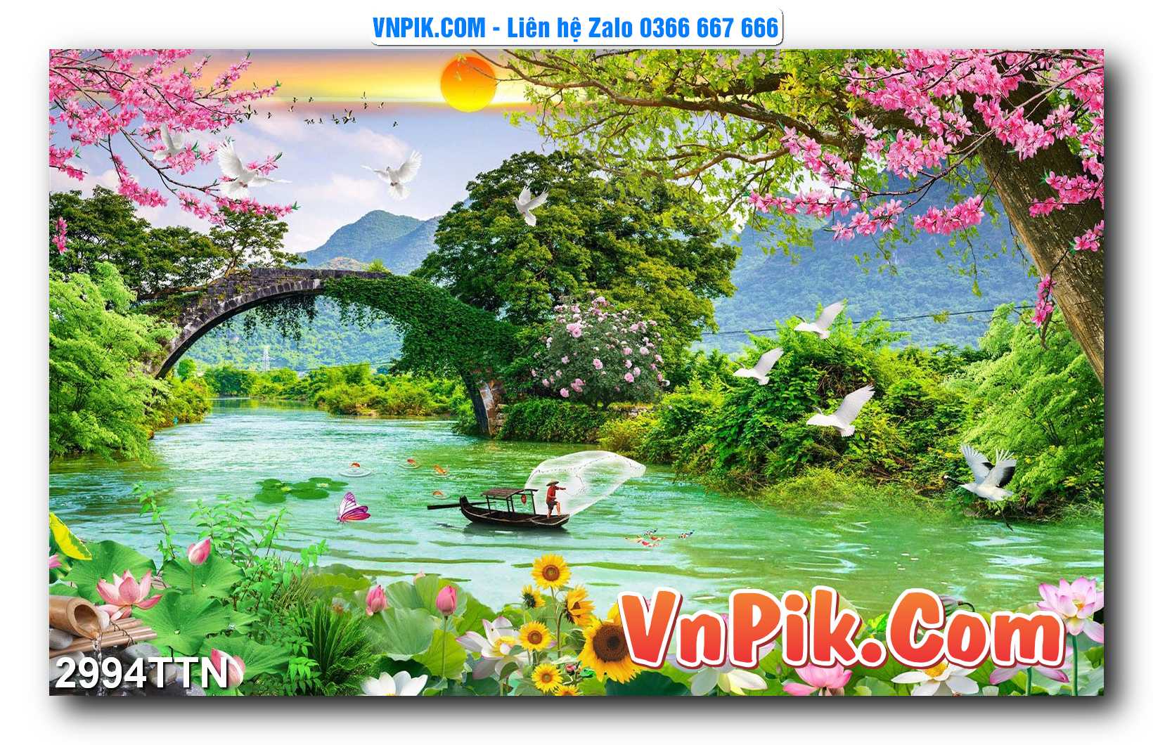 Tranh thác nước – Tranh phong thủy – Tranh treo tường mã 2994TTN
