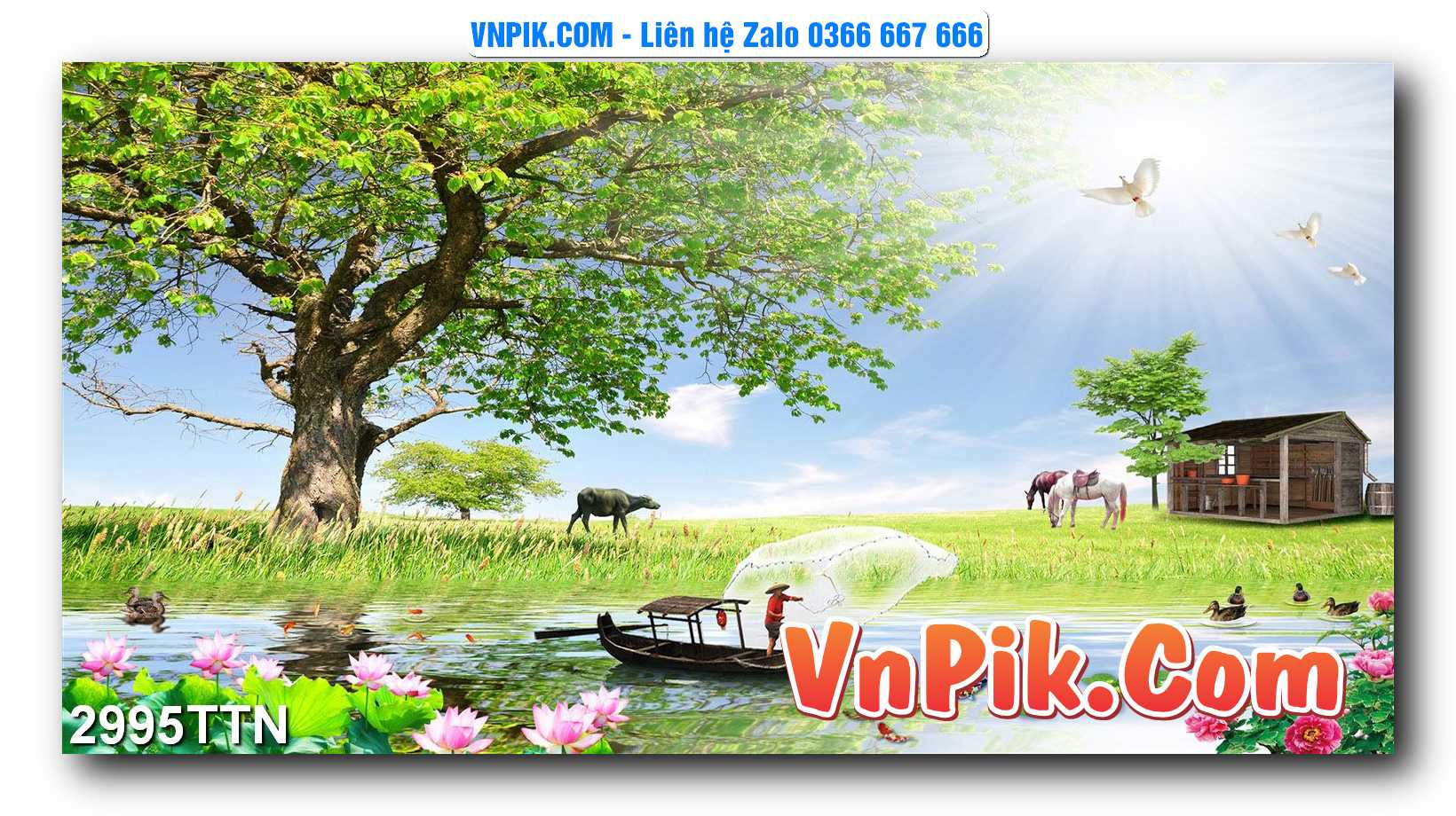 Tranh thác nước – Tranh phong thủy – Tranh treo tường mã 2995TTN