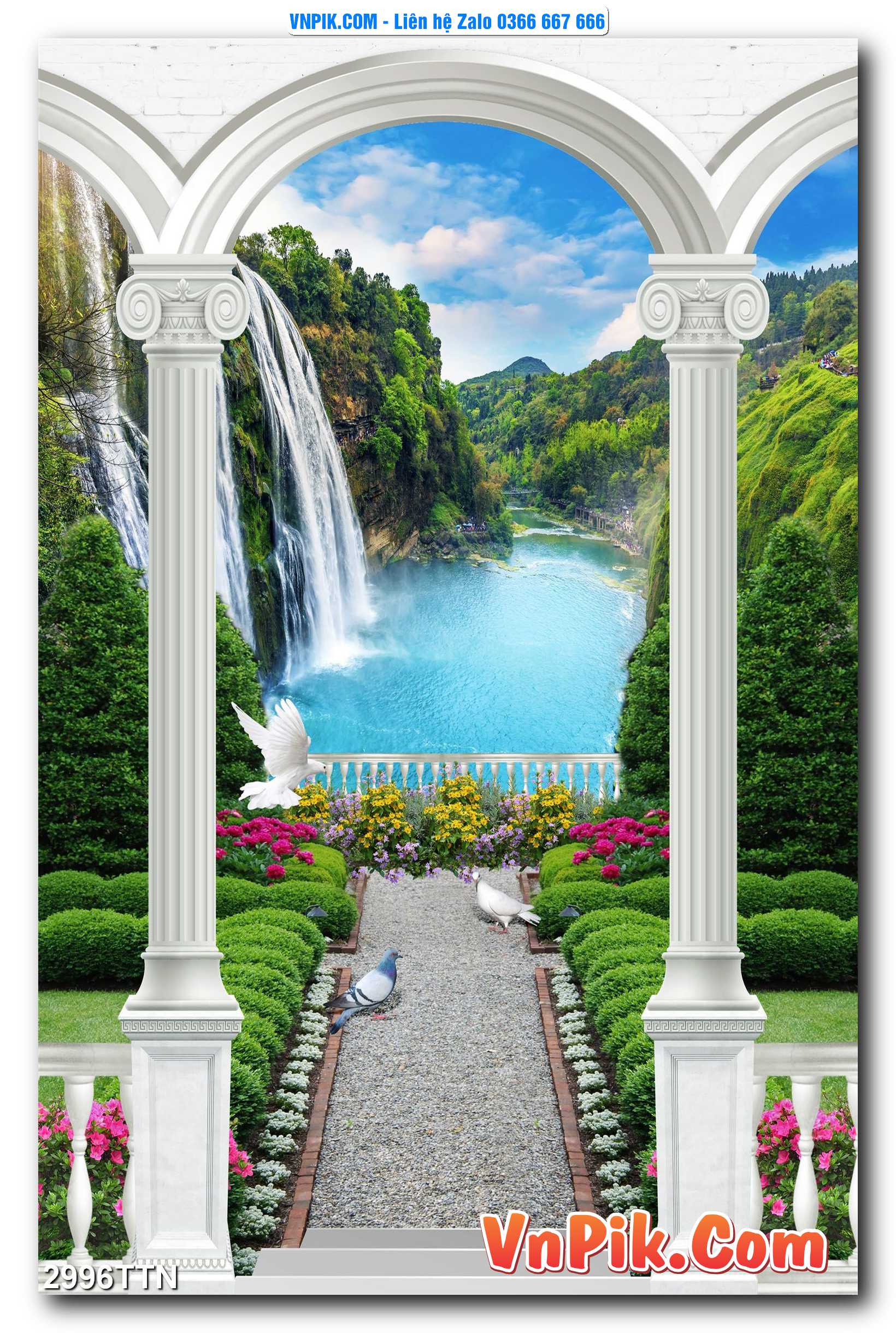 Tranh thác nước – Tranh phong thủy – Tranh treo tường mã 2996TTN