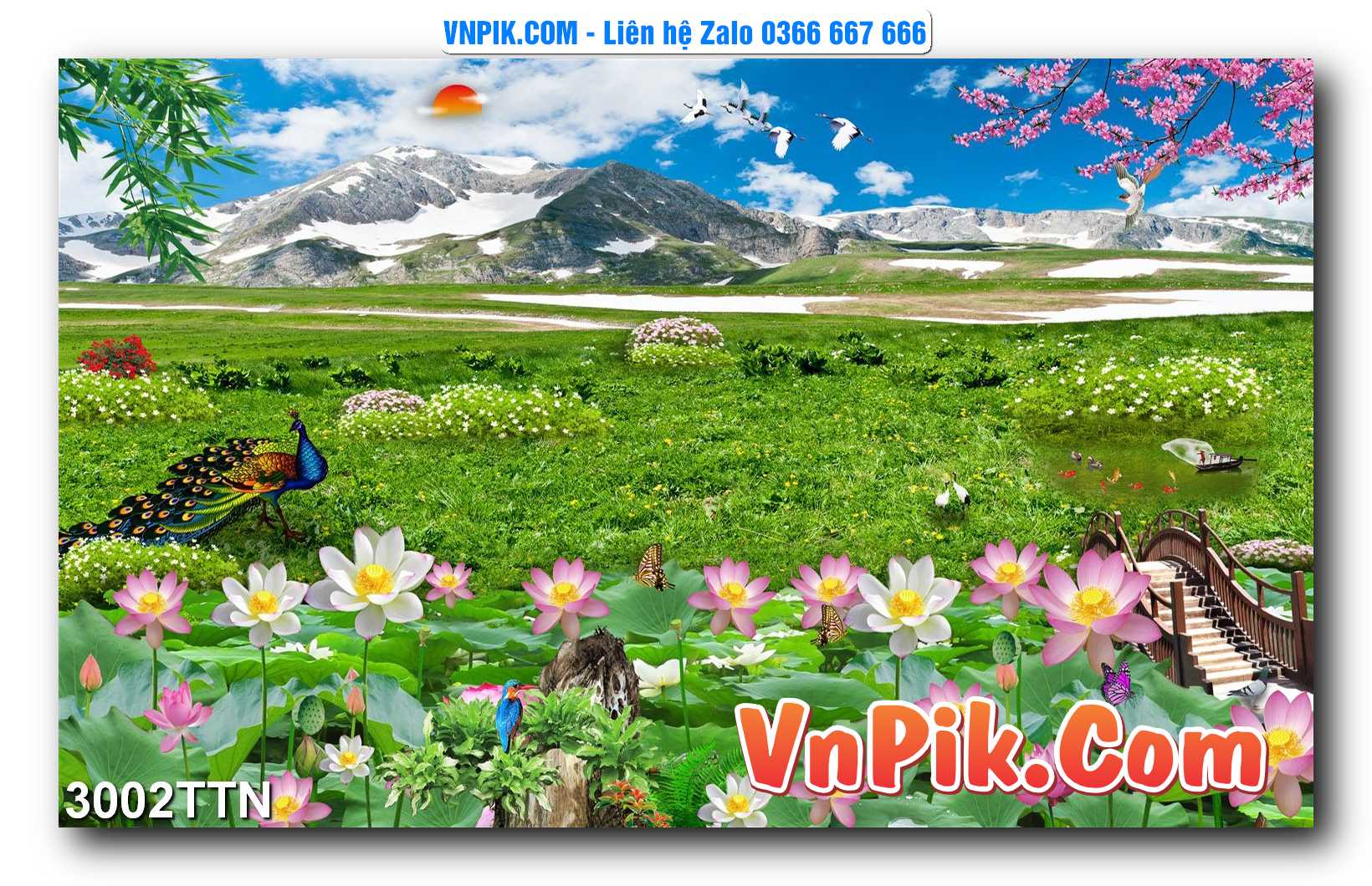 Tranh thác nước – Tranh phong thủy – Tranh treo tường mã 3002TTN