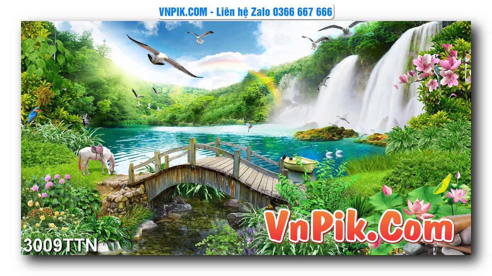 Tranh thác nước – Tranh phong thủy – Tranh treo tường mã 3009TTN