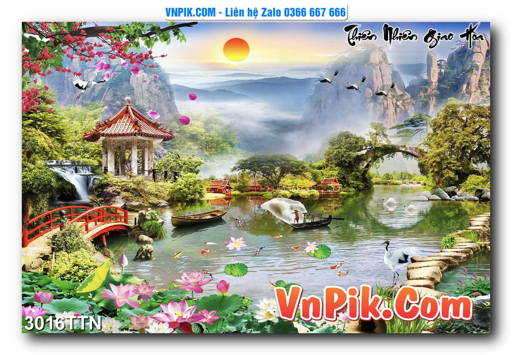 Tranh thác nước – Tranh phong thủy – Tranh treo tường mã 3016TTN
