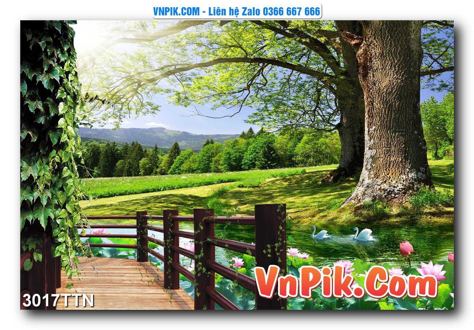 Tranh thác nước – Tranh phong thủy – Tranh treo tường mã 3017TTN