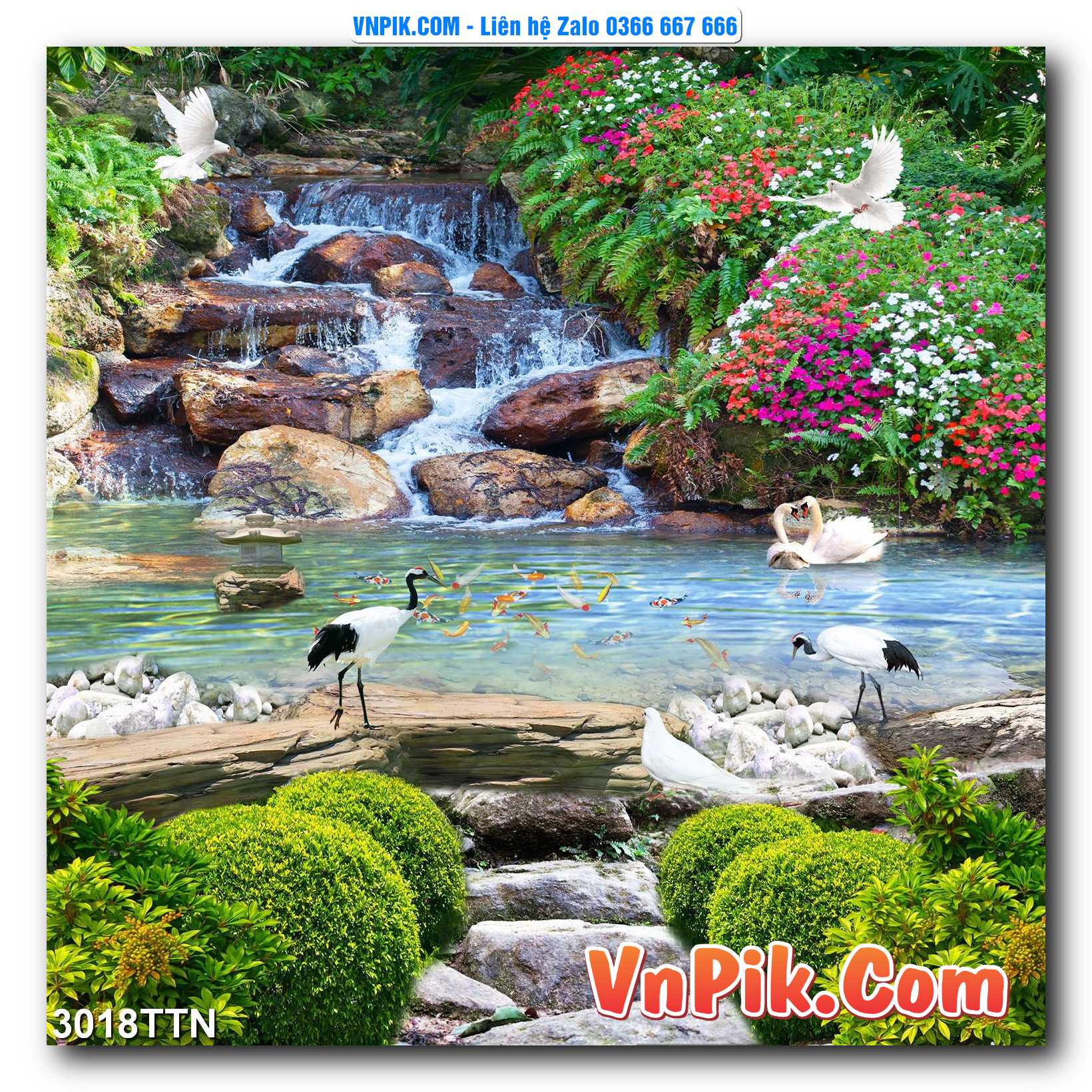 Tranh thác nước – Tranh phong thủy – Tranh treo tường mã 3018TTN