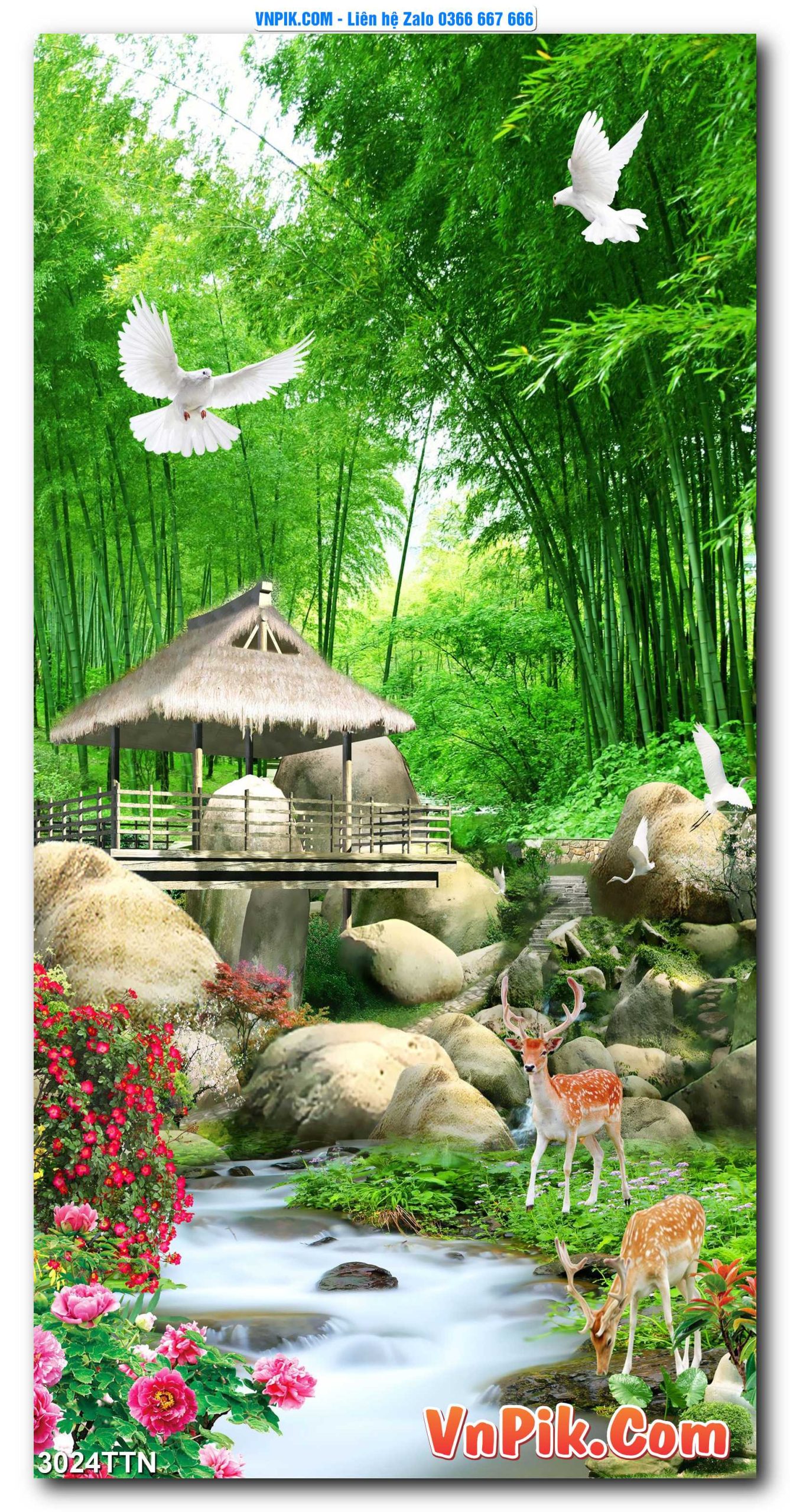 Tranh thác nước – Tranh phong thủy – Tranh treo tường mã 3024TTN