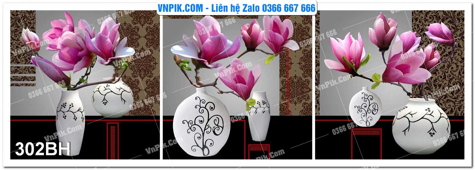 Tranh bình hoa nghệ thuật 302BH