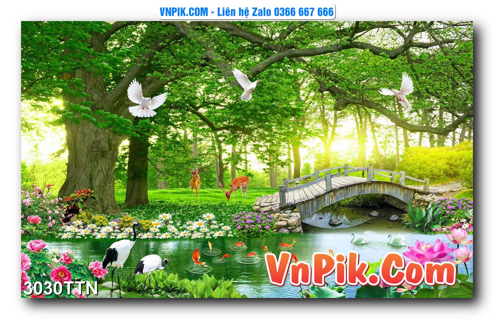 Tranh thác nước – Tranh phong thủy – Tranh treo tường mã 3030TTN