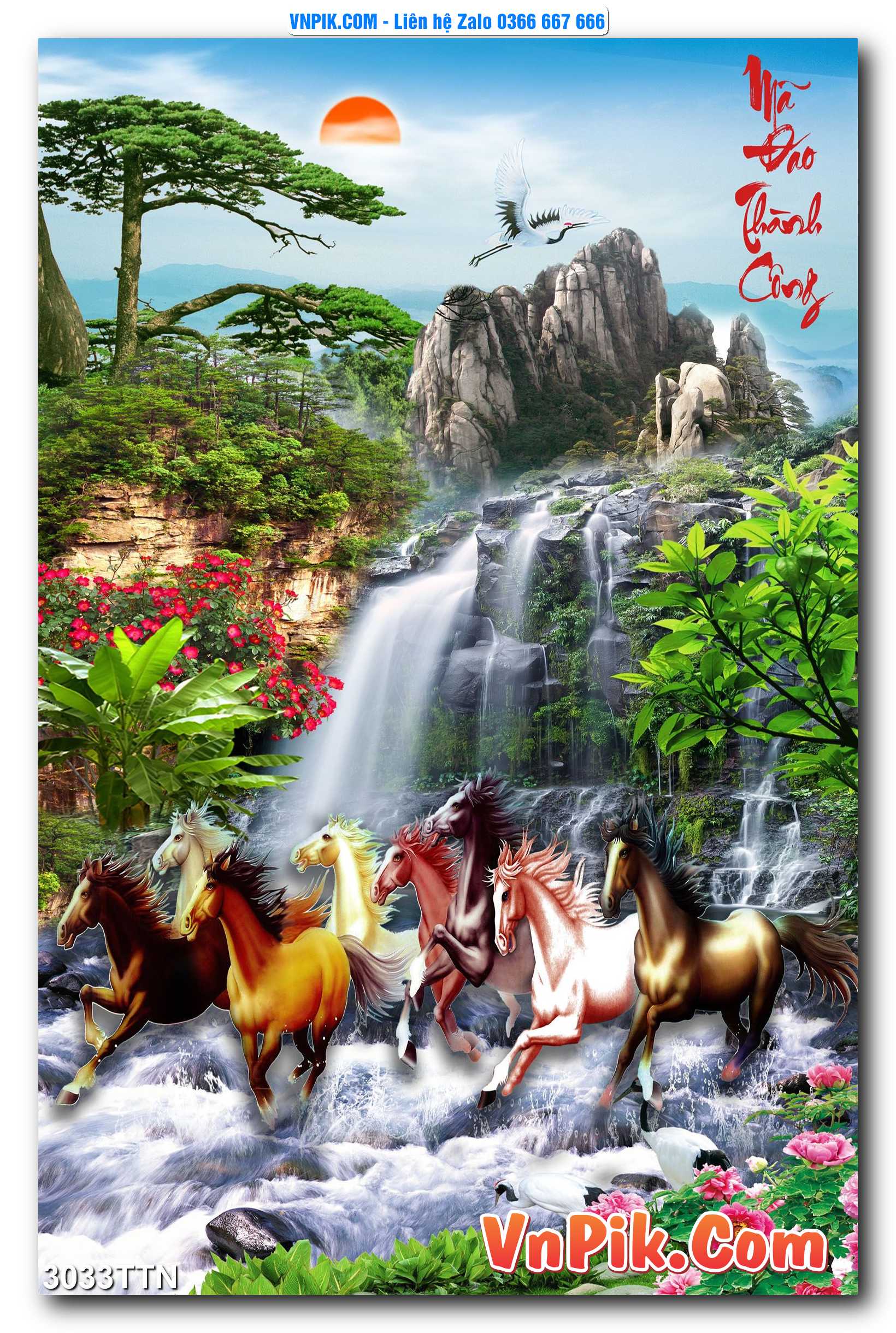 Tranh thác nước – Tranh phong thủy – Tranh treo tường mã 3033TTN