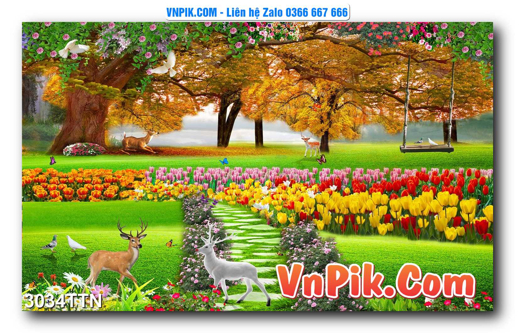 Tranh thác nước – Tranh phong thủy – Tranh treo tường mã 3034TTN