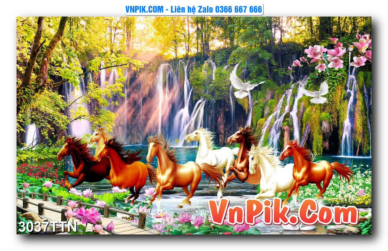 Tranh thác nước – Tranh phong thủy – Tranh treo tường mã 3037TTN