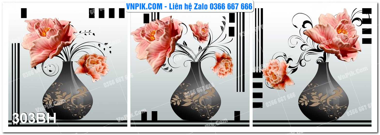 Tranh bình hoa nghệ thuật 303BH