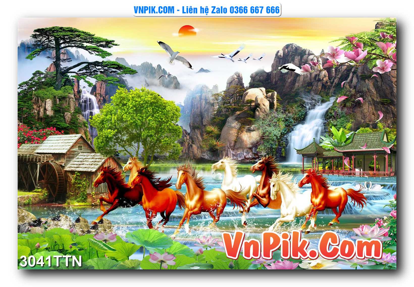 Tranh thác nước – Tranh phong thủy – Tranh treo tường mã 3041TTN