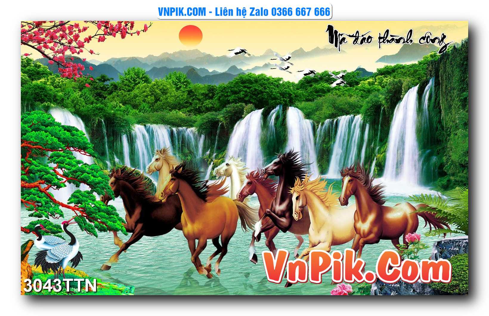 Tranh thác nước – Tranh phong thủy – Tranh treo tường mã 3043TTN