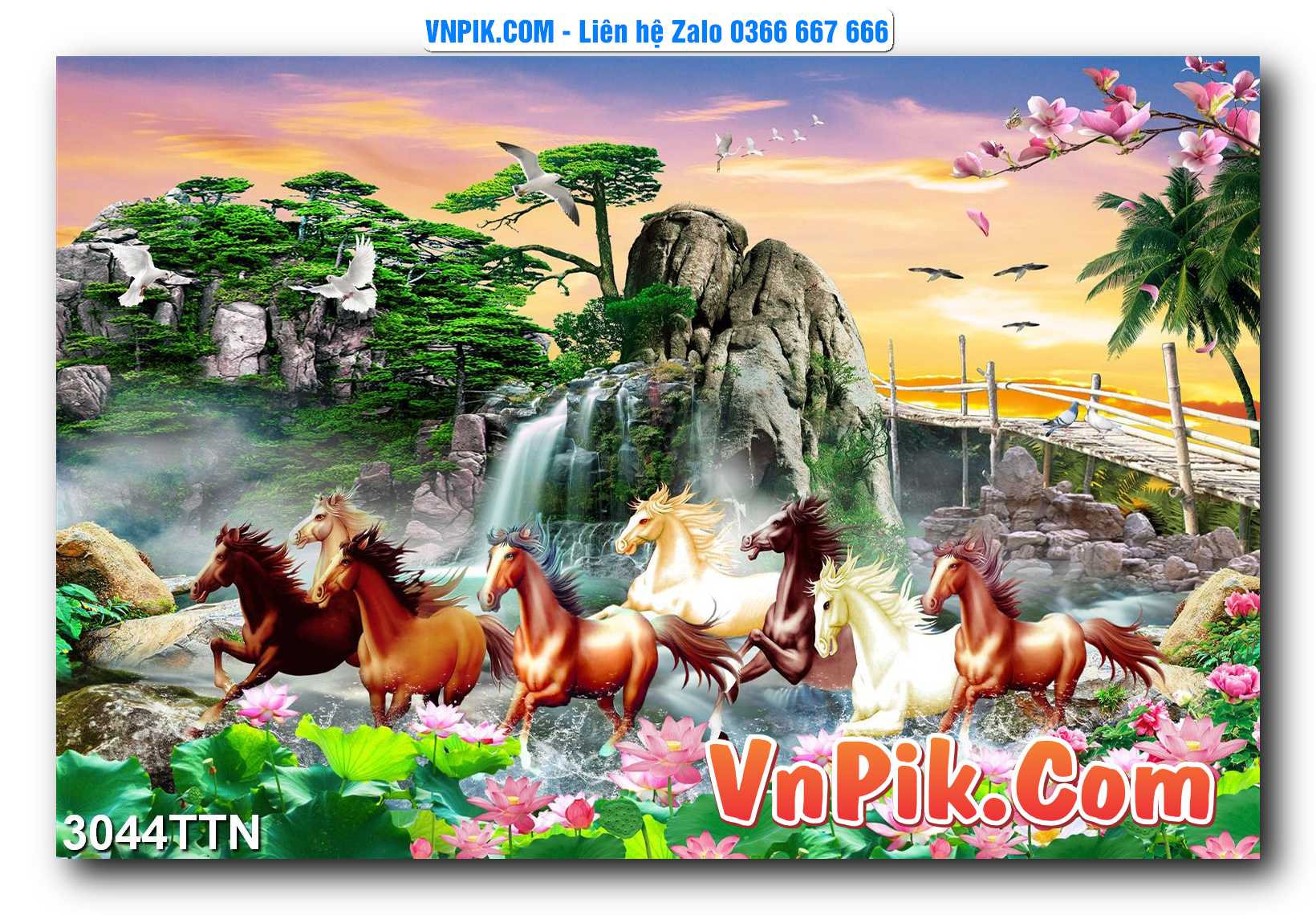 Tranh thác nước – Tranh phong thủy – Tranh treo tường mã 3044TTN