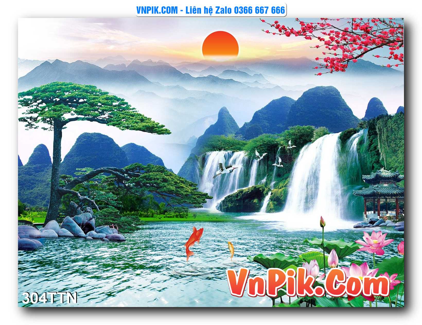 Tranh thác nước – Tranh phong thủy – Tranh treo tường mã 304TTN