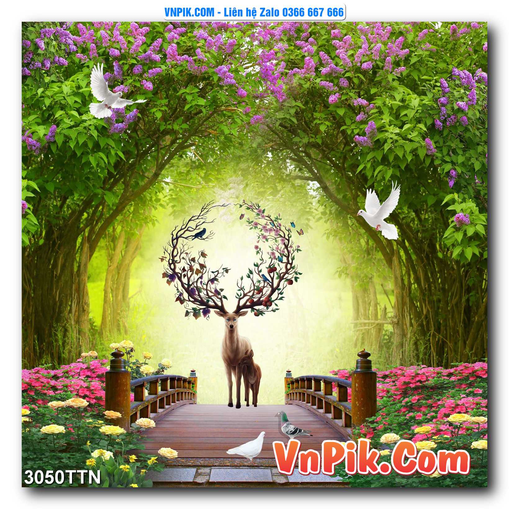 Tranh thác nước – Tranh phong thủy – Tranh treo tường mã 3050TTN