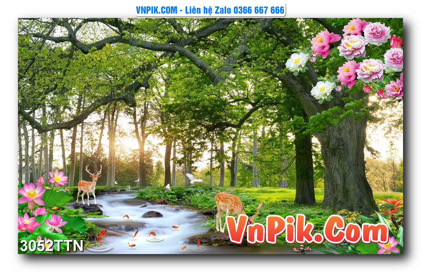 Tranh thác nước – Tranh phong thủy – Tranh treo tường mã 3052TTN