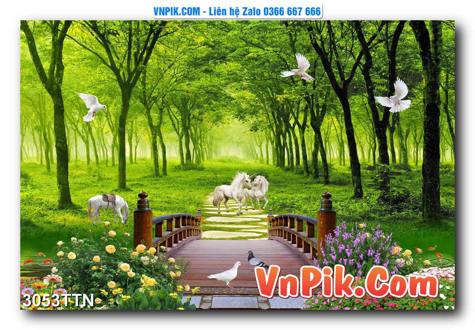 Tranh thác nước – Tranh phong thủy – Tranh treo tường mã 3053TTN
