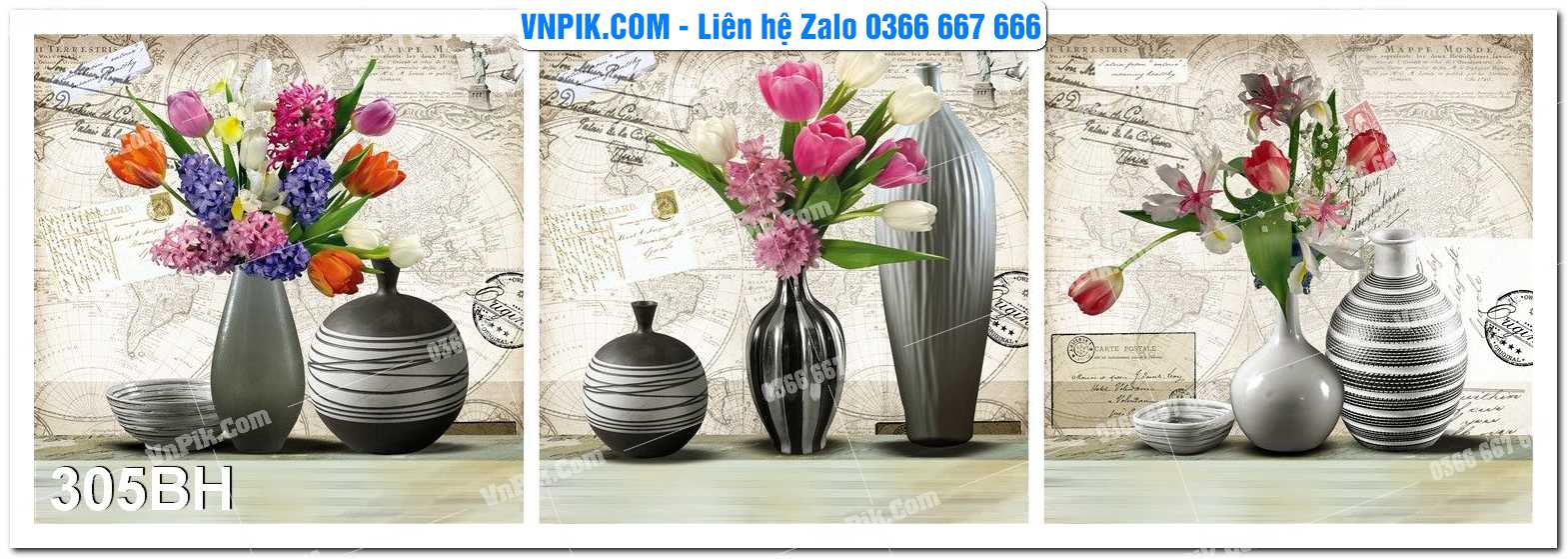 Tranh bình hoa nghệ thuật 305BH