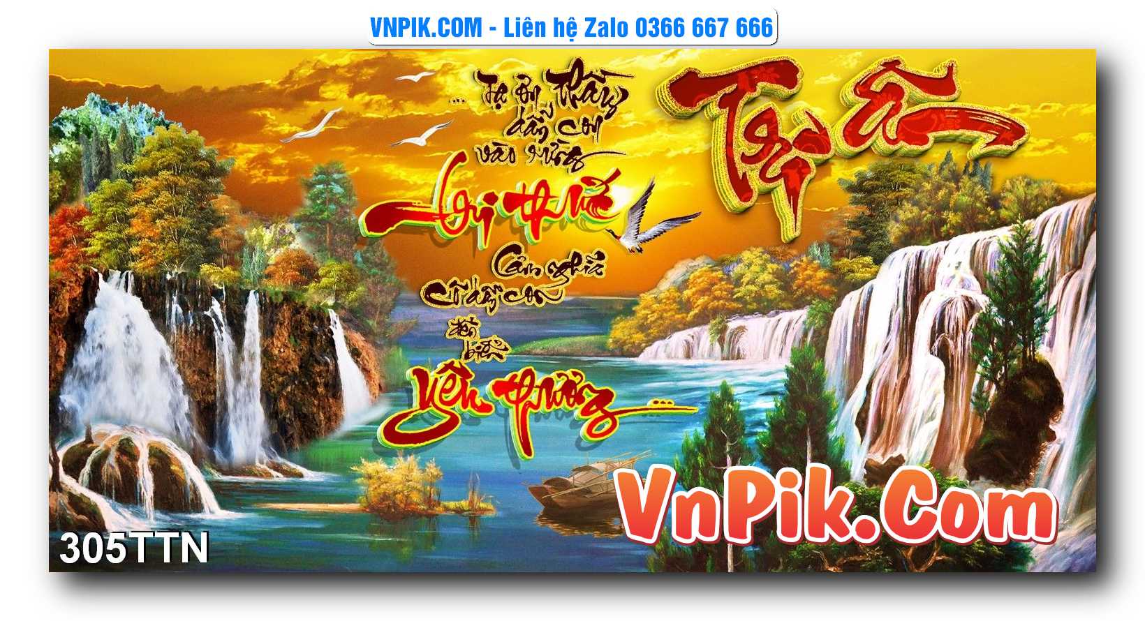 Tranh thác nước – Tranh phong thủy – Tranh treo tường mã 305TTN