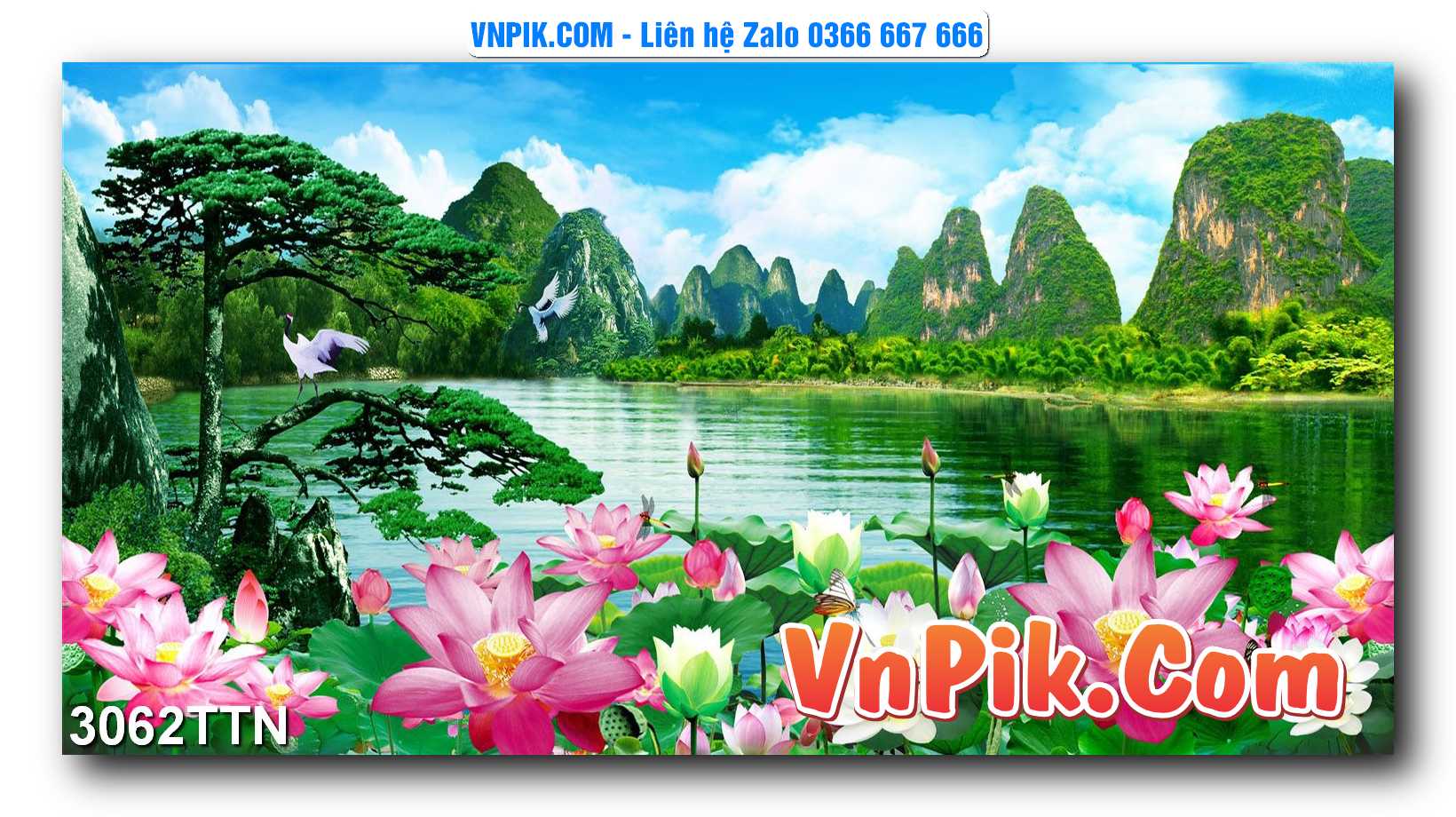 Tranh thác nước – Tranh phong thủy – Tranh treo tường mã 3062TTN
