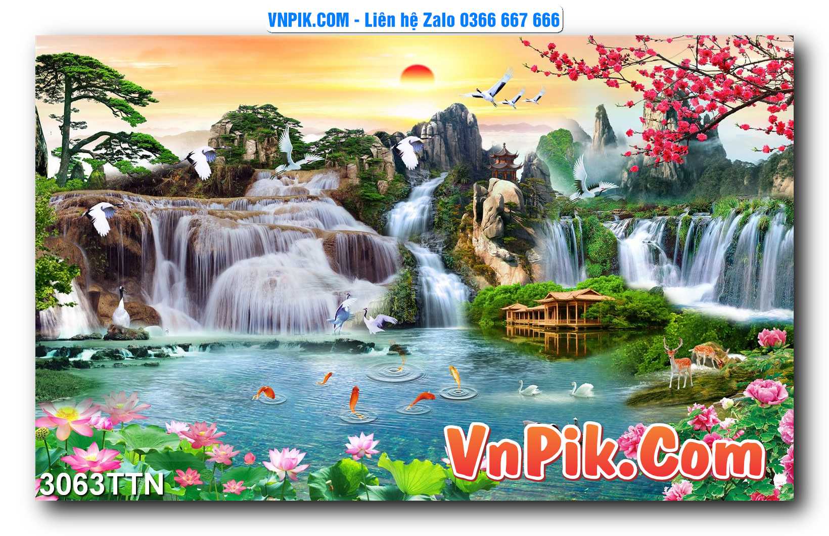 Tranh thác nước – Tranh phong thủy – Tranh treo tường mã 3063TTN