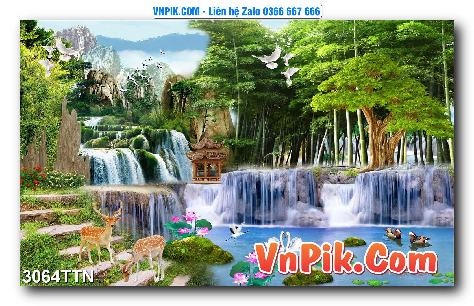 Tranh thác nước – Tranh phong thủy – Tranh treo tường mã 3064TTN