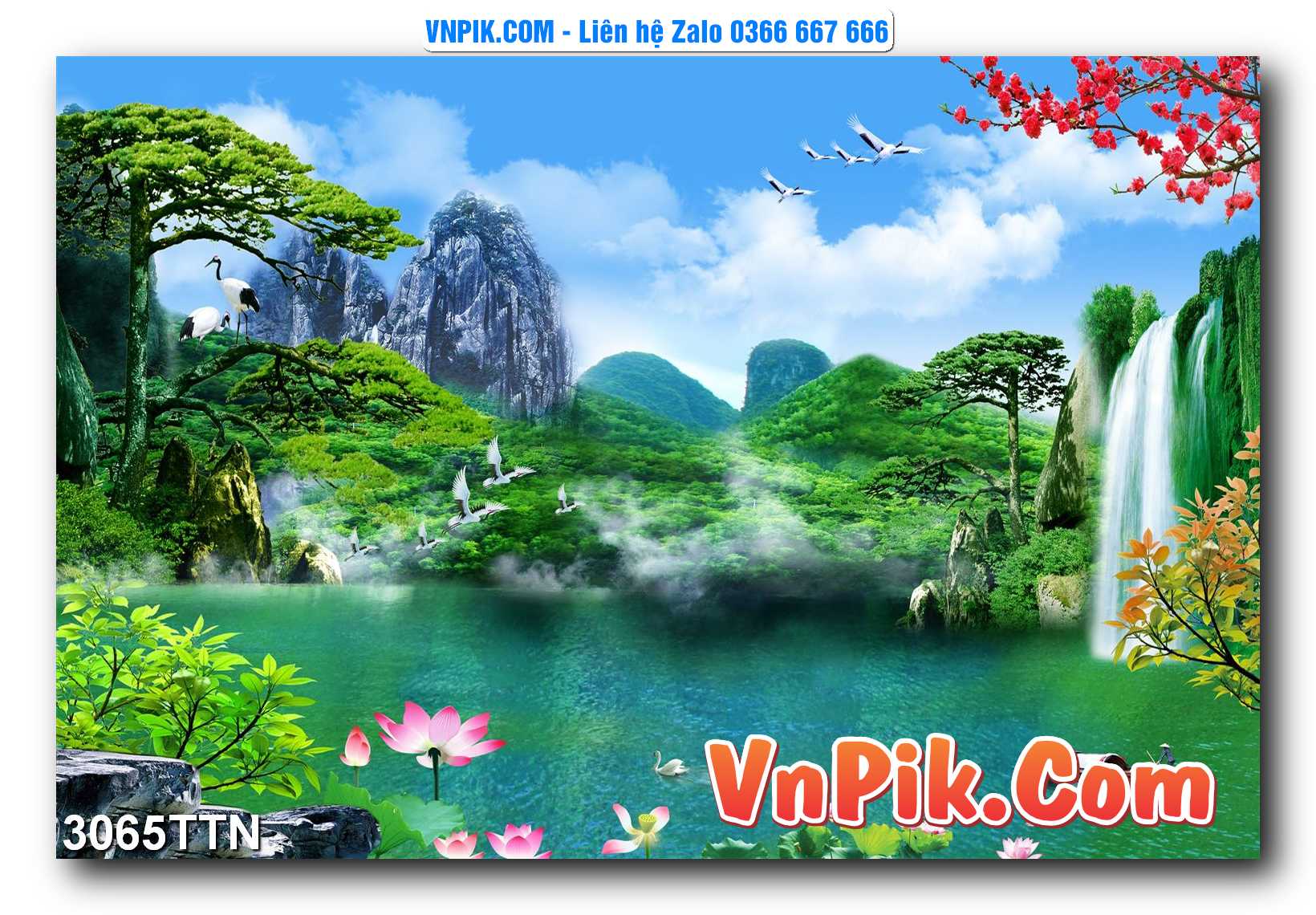 Tranh thác nước – Tranh phong thủy – Tranh treo tường mã 3065TTN