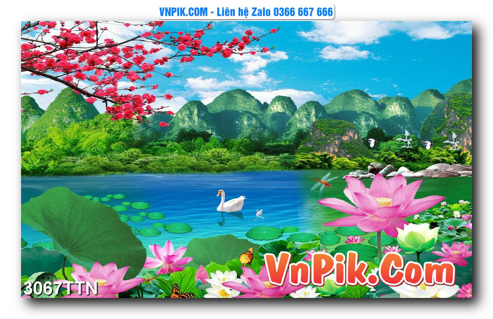 Tranh thác nước – Tranh phong thủy – Tranh treo tường mã 3067TTN