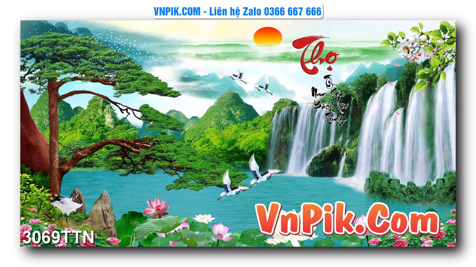 Tranh thác nước – Tranh phong thủy – Tranh treo tường mã 3069TTN