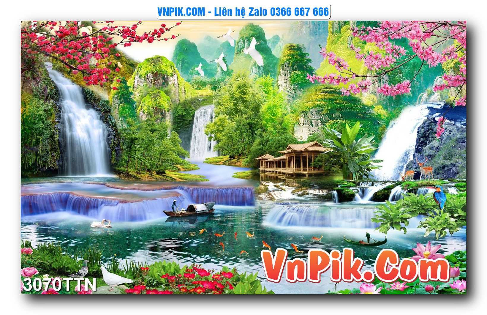 Tranh thác nước – Tranh phong thủy – Tranh treo tường mã 3070TTN